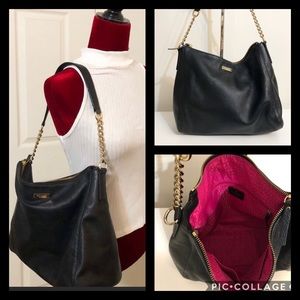 Kate Spade Black Sparkle Leather Shoulder Bag